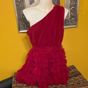 Endless Rose Red Asymmetrical Dress